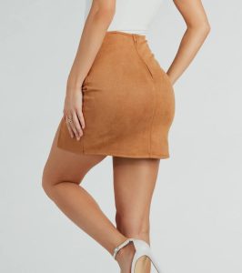suede mini skirt